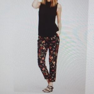 Joie Shaelyn Floral Silk Blend Straight Leg Trousers size 4